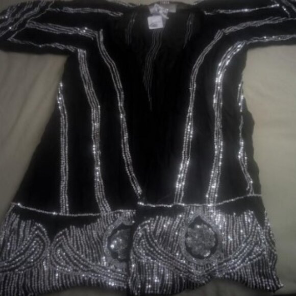 Free People Jen's Pirate Booty Sequined/Beaded Kimono - Picture 4 of 5